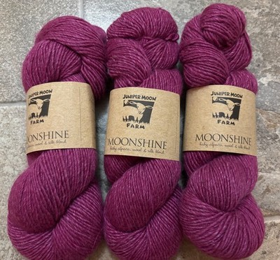 Juniper Moon Farm Moonshine Halcoyn Yarns 3 Skeins Color #18 Azalea