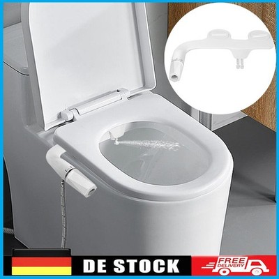 3/8 Dusch WC Aufsatz Bidet Doppel-Düse Intimdusche Toilette Sprühgerät Waschkit