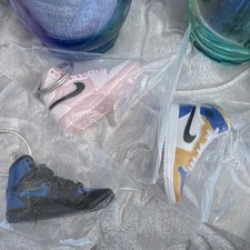 Nike Sneaker Key Chain Set Multicolor 3-Piece Sports Theme Plastic Metal