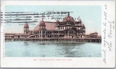 Seltene Postkarte Saltair Pavillon Great Salt Lake Salt Lake City County USA