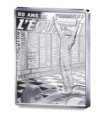 France 2026 80 Years of L'Equipe Formula 1 Proof Silver Coin .999