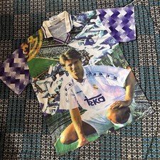 Vintage 1990s Real Madrid #10 LAUDRUP AOP Football Jersey Size XL