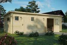 Gartenhaus Blockhaus  Pultdach 40 mm SH Kindergarten 770x320 cm Vikträ