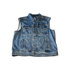 Harley-Davidson Eagle Denim Vest Vintage Motorcycle Biker Jacket