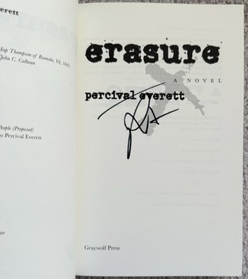 Percival Everett Signed In Person ERASURE Paperback Book - RARE, Authentic BB