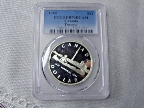 1984 Canadian Silver Dollar PCGS PR70DCAM Toronto