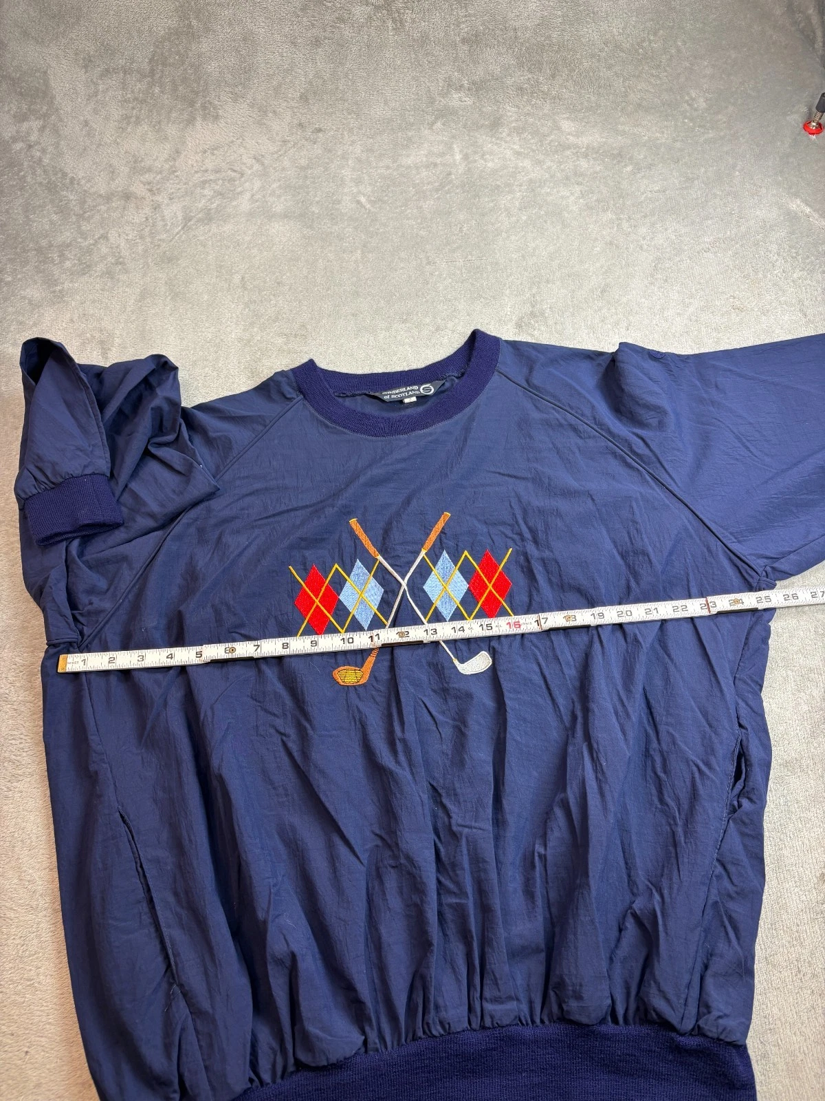 Sunderland of Scotland Windbreaker Golf Jacket XL Blue Embroidered Argyle - product detail image 5