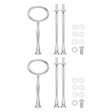 2 Set 3-Tier Cupcake Stand Hardware Fittings for Cake Stand Oval Silver