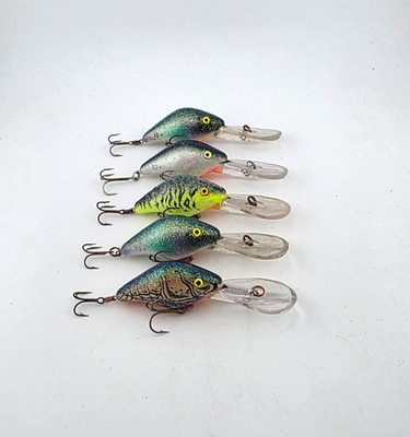 (5) Vintage Tom Mann's 15+ Plus Crankbait Fishing Lures Lot of 5