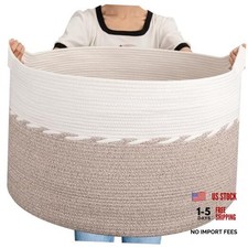 125L Extra Large Blanket Basket, 25" x 16", Jumbo 25" x 25" x 16" Brown