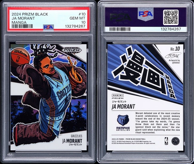 2024-25 Panini Prizm Black Ja Morant Manga #10 SSP Case Hit PSA 10 GEM MINT