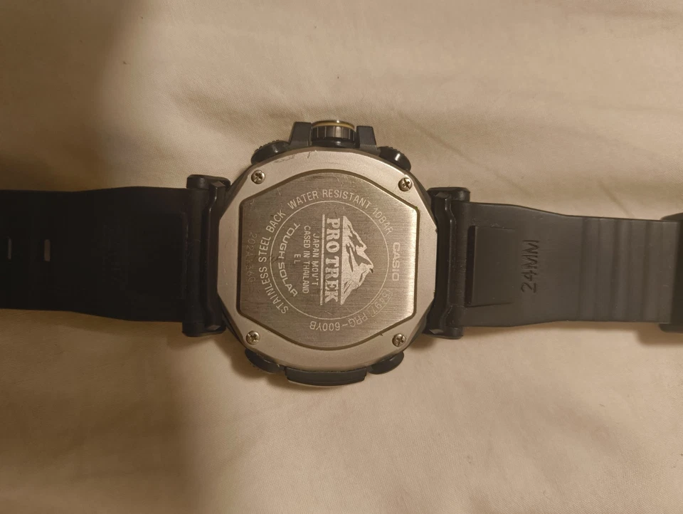 Casio Pro Trek PRG600YB-3 con banda de silicona personalizada triple sensor para hombre Casio Foto 3 de 4