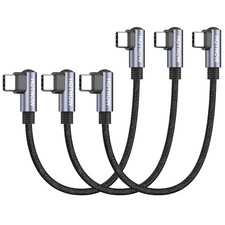 Right Angle USB C to USB C Cable 0.5FT 3Pack, Short 6 Inch USB C Charger Cable