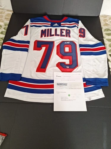K'ANDRE MILLER SIGNED N.Y. RANGERS ADIDAS HOCKEY JERSEY XL FANATICS HOLO-COA
