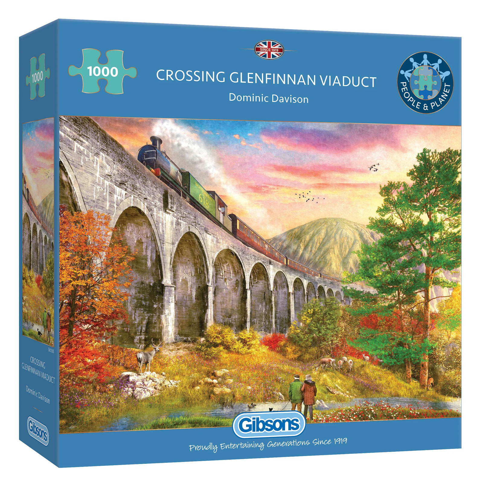 Crossing Glenfinnan Viaduct 1000 Piece Jigsaw Puzzle | Sustainable Jigsaw Puzzle