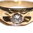 14k yellow gold .71ct I1 H mens diamond solitaire ring 5.8g gents estate 7.5 — photo 2