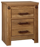 Ashley Ladimier Two Drawer Night Stand In Golden Brown Finish B399-92 on sale Ashley Ladimier Two Drawer Night Stand In Golden Brown Finish B399-92 on sale