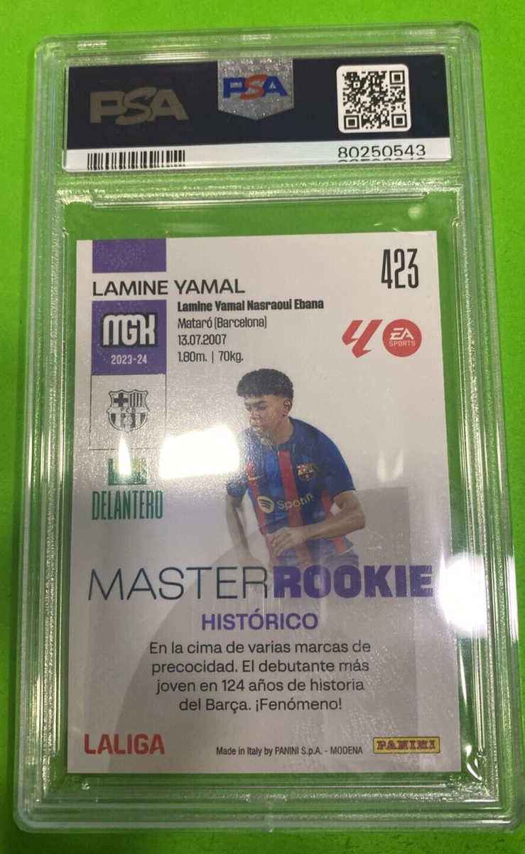 💥 Master Rookie LAMINE YAMAL #423 BARCELONA MEGACRACKS Card PSA