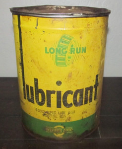 Vintage Western Auto Long Run Lubricant Tin Oil Can Empty Man Cave Home Decor