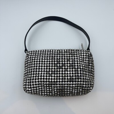ALEXANDER WANG Black Heiress Bag Mesh Crystal Rhinestone Mini