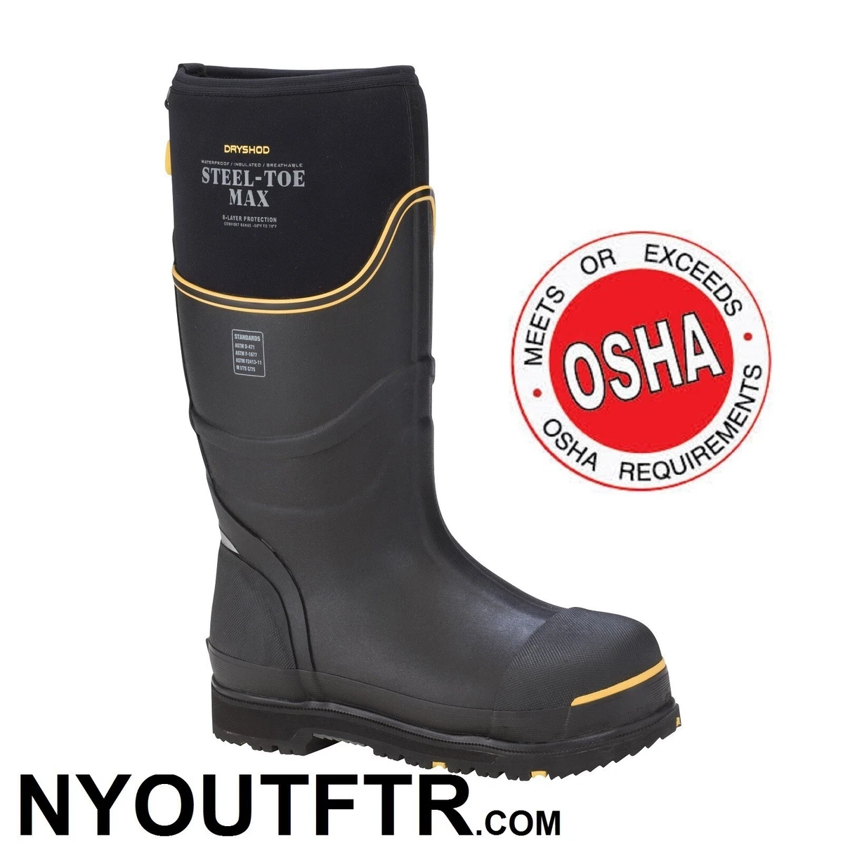 Yellow Rubber Workwear Boots for Men for sale | eBay