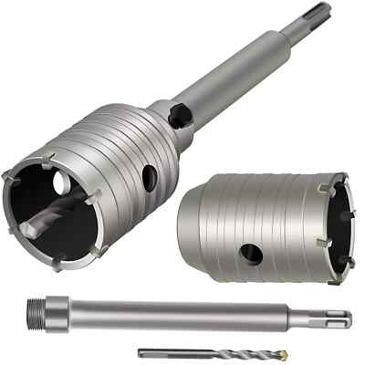 WUWEOT 2 Set 2 1/2 Inch Concrete Hole Saw With 220mm SDS Plus Shank, 65mm Wall