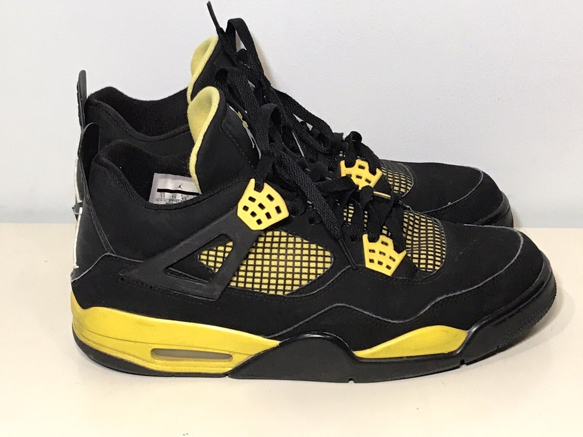 Size 11 - Air Jordan 4 Retro Thunder 2012 Black Yellow