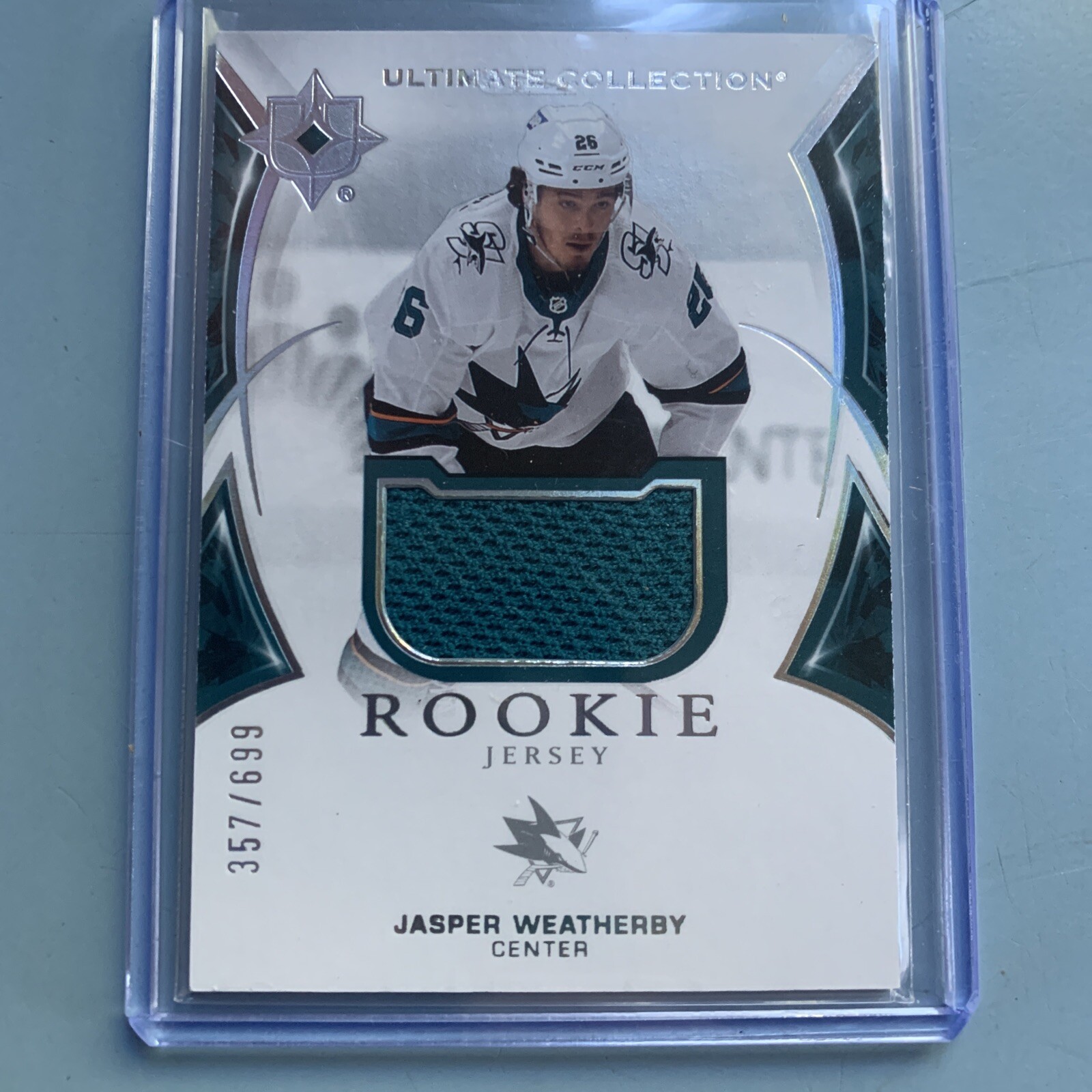 2021-22 Upper Deck Ultimate Collection Rookies Jersey 142 Jasper Weatherby /699
