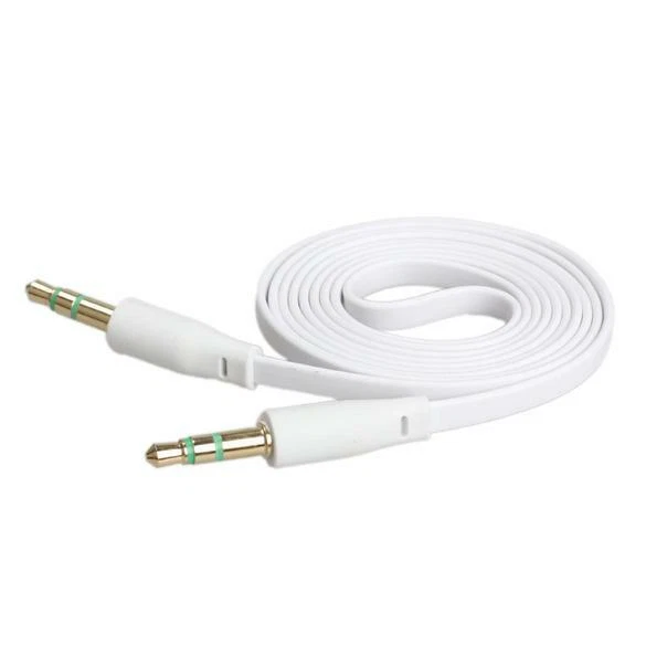 3.5MM  AUX FLAT NOODLE stereo audio cable FOR Apple ipod car iphone 4 5 Samsung - Image 3 of 3
