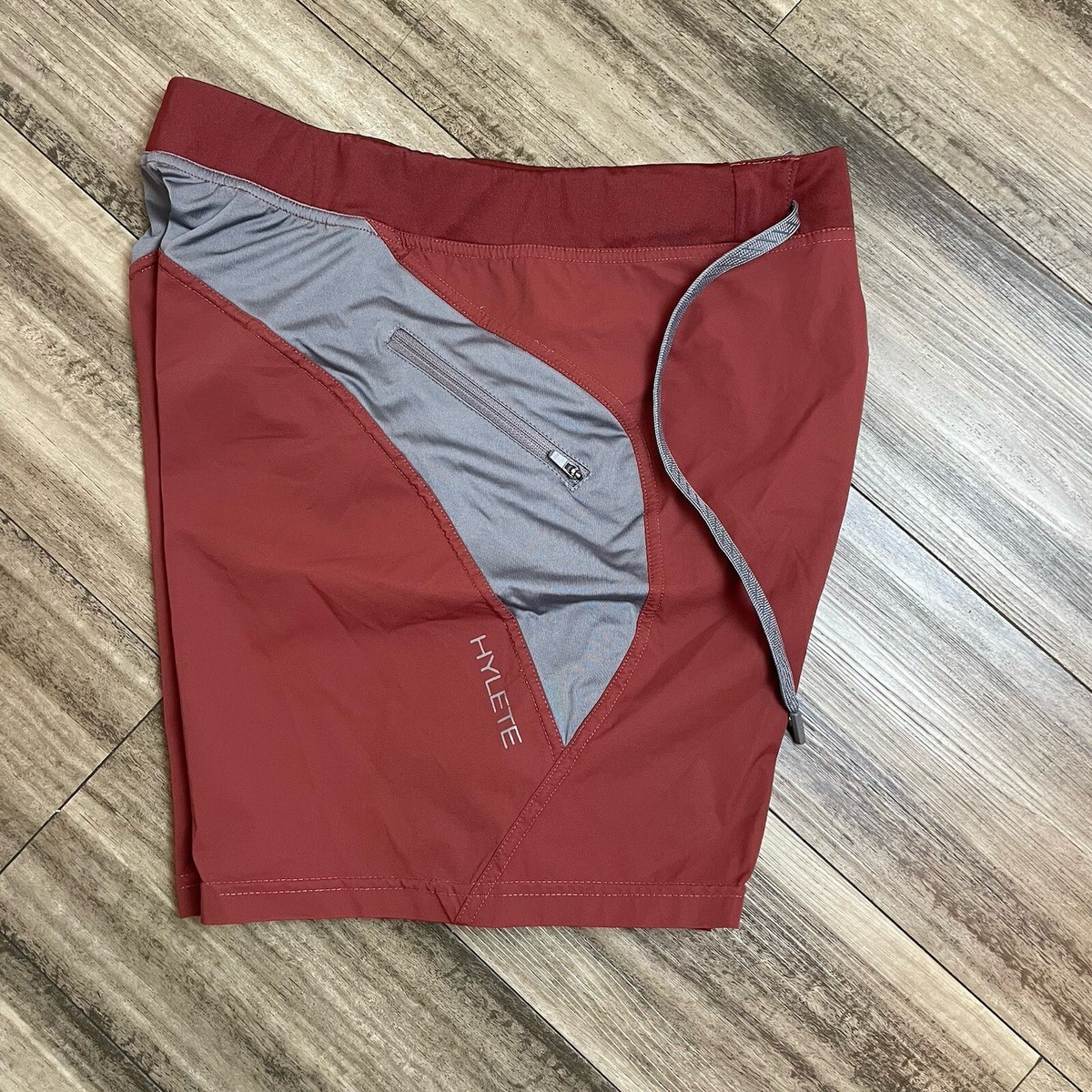 Hylete Shorts Mens Small Red Quad Cut Athletic Workout Gym