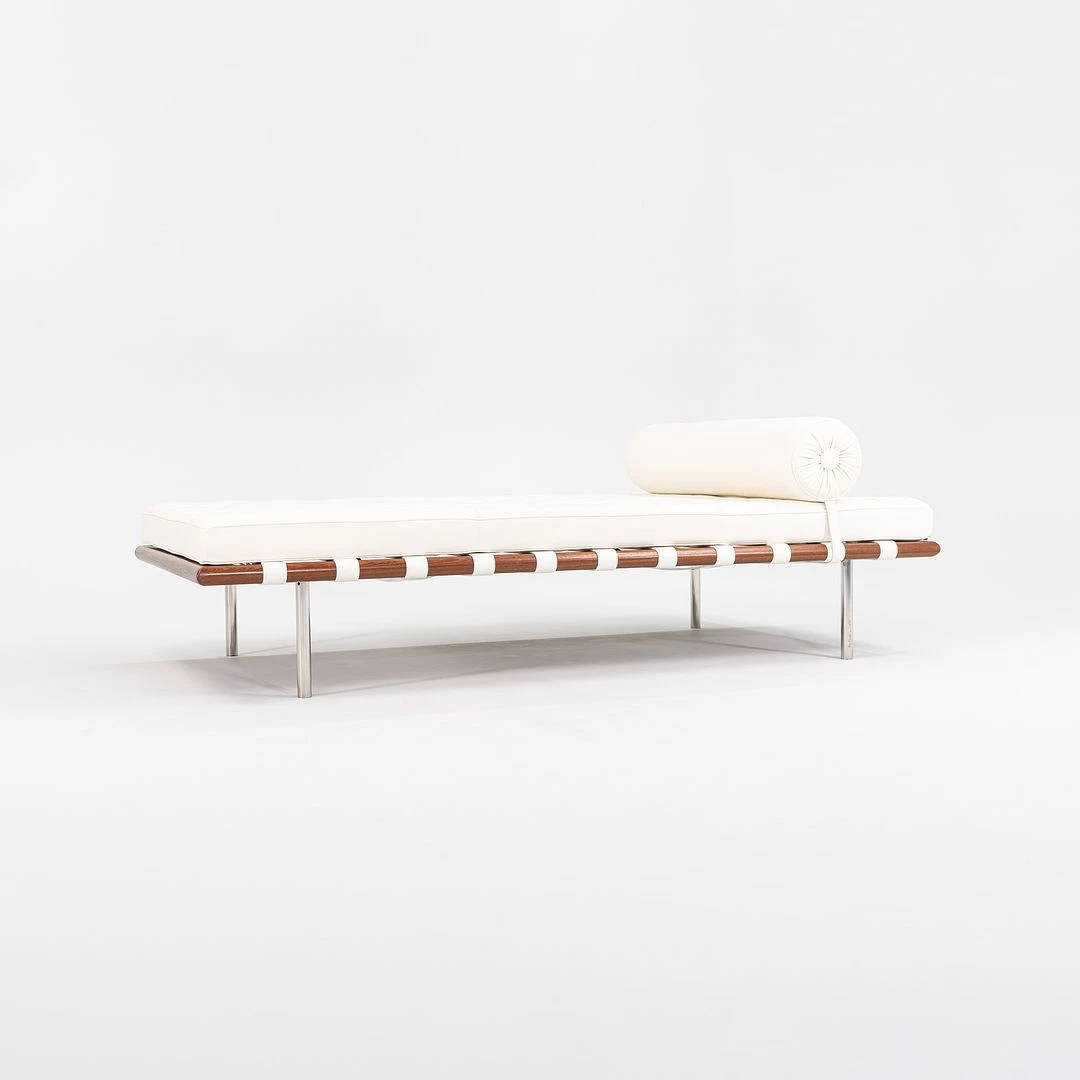 2023 Mies van der Rohe for Knoll Barcelona Daybed in White Leather Model 258L