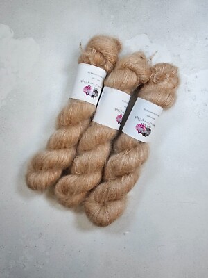 Handgefärbtes Kid Mohair Seide Garn, Lace Gewicht, 50g, LATTE