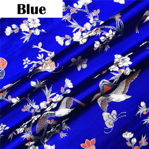 Crane Ricamato Broccato Tessuto Kimono Qipao Abito Costume Fodera - Afbeelding 1 van 12