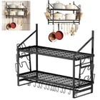 30 Inch Pot Rack Wall Mounted Pans Organzier 2 Tier Kitchen Hanger for Kitchen