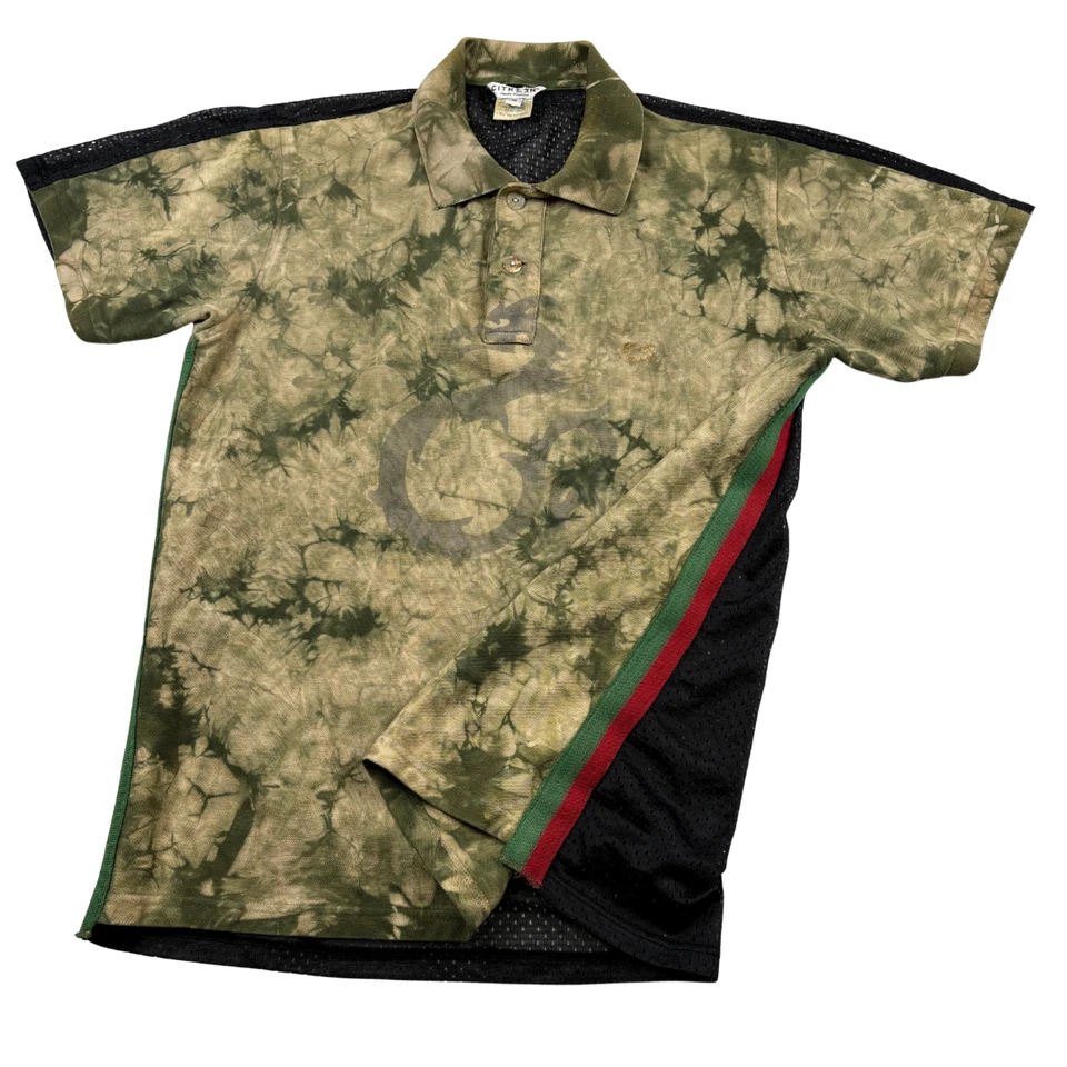 Camisa Polo De Colección Citron Santa Monica Para Hombres M Tie Dye Malla Espalda Logo Camuflaje Dragón Foto 2 de 4