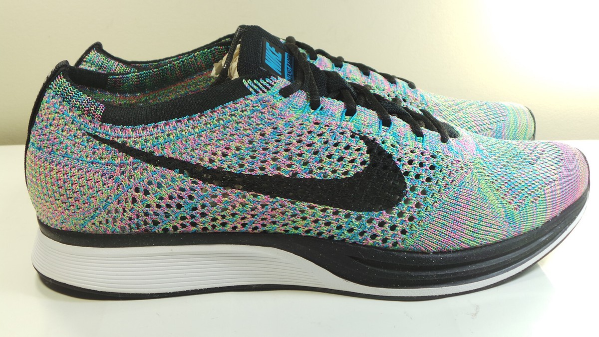 Nike Flyknit Racer Multi-Color 2.0 (2015/2017) - 526628-304 - US 11  RARE RUNNNG NIKE 2015 FLYKNIT RACER RAINBOW 526628 304 MULTI COLOR 10  main image 4
