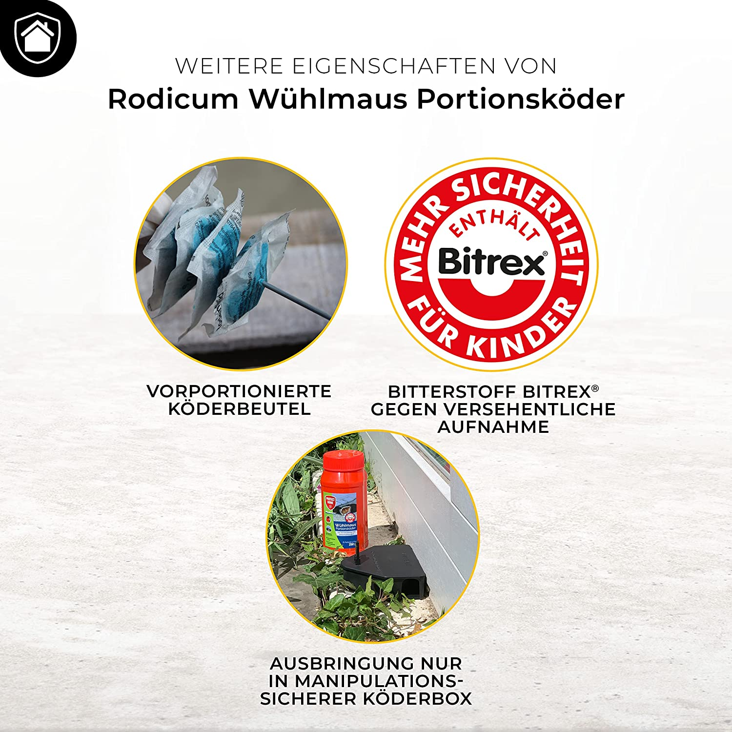 PROTECT HOME Rodicum Wühlmaus Portionsköder, Wühlmausgift