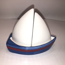 Sail Boat Salt Pepper Shaker Nautical Red Whi...