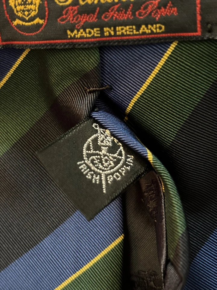 NWOT Atkinson’s Royal Irish Poplin Tie Silk/Wool Stripes 3.75 x 57 Ireland - Image 4 of 4