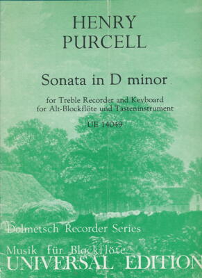 Sonata In D Minor, Recorder/Pi - Henry Purcell - UNIVERSAL EDITION - UE014049