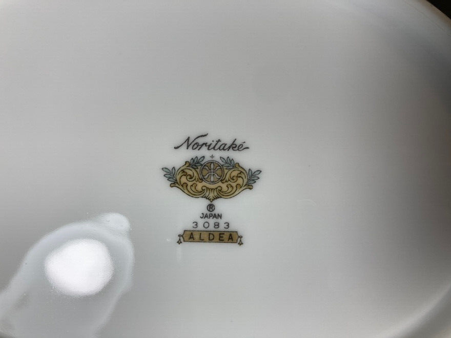 Noritaake 皿 セット Vintage Noritake ALDEA 3083 Oval Vegetable Serving Bowl Gold Gilt