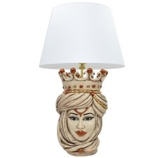 Lampade da Tavolo in Ceramica di Caltagirone Lampada Testa di Moro Lume Salone