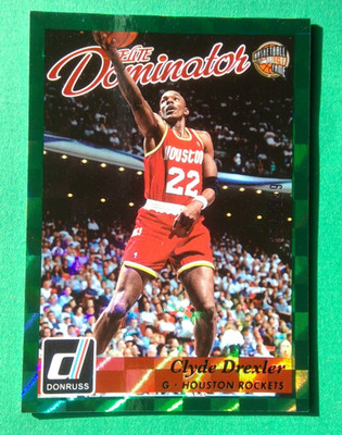 2015-16 Panini Donruss Basketball Elite Dominators Clyde Drexler #22 376/999 HOF