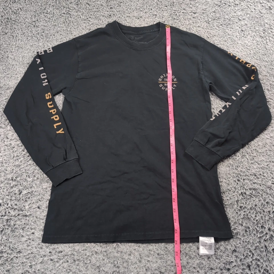 Camisa Brixton Hombres Pequeña Negra Manga Larga Patinador Logo Salón Informal Gráfico Camiseta Foto 4 de 4
