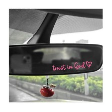 2PCS Trust in God Rearview Mirror Decals, Christian Car Sticker Cute Vanity M...