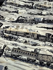 Le Train Bleu - Judie Rothermel - Marcus Brothers - Cotton Fabric 2 yds x 42”w