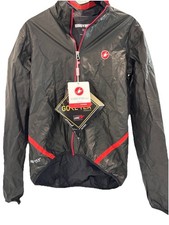 NWT Castelli Cycling Jacket W Small Goretex Idro Full Zip Shakedry Black Bike