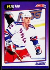 Kris King, 1991-92 Score American, #363, New York Rangers,