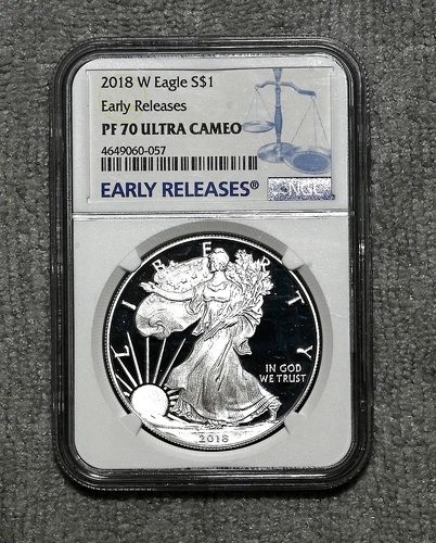 2018 W $1- Silver American Eagle Proof NGC PF70 Ultra Cameo Early Releases
