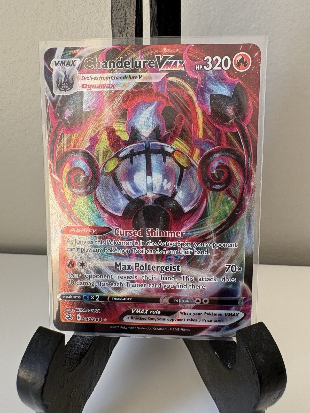 Pokemon TCG Chandelure VMAX 40/264 Fusion Strike Holo NM
